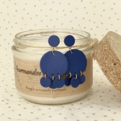 Boucles en simili cuir vegan ROMY à ronds suspendus